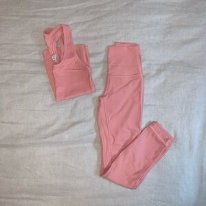Lululemon pink leggings and tank